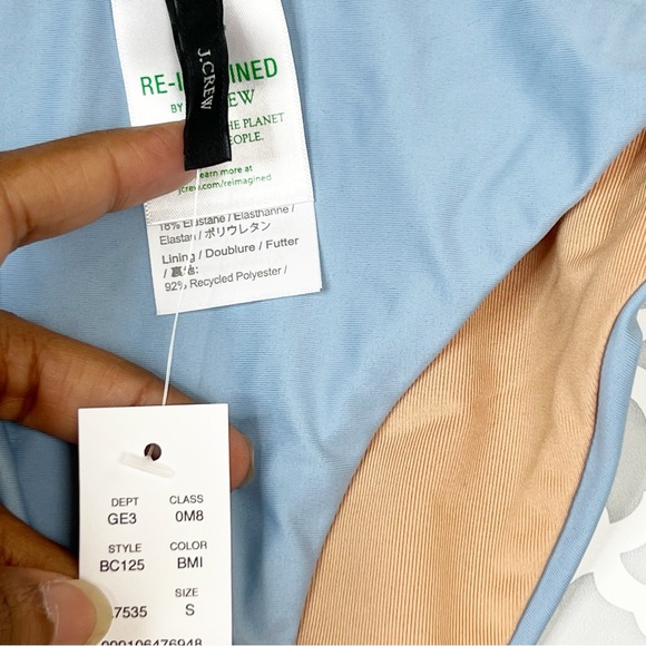 NWT J. Crew Curved Waist Cheeky Bikini Bottom in Light Blue - Picture 5 of 7